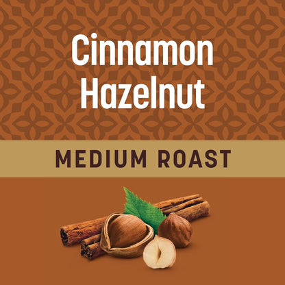 Cinnamon Hazelnut Flavored Coffee Pods, 55 Count, Medium Roast, Compatible with Keurig Brewers