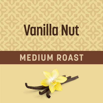 Vanilla Nut Flavored Coffee Pods, 100 Count, Medium Roast, Compatible with Keurig Brewers